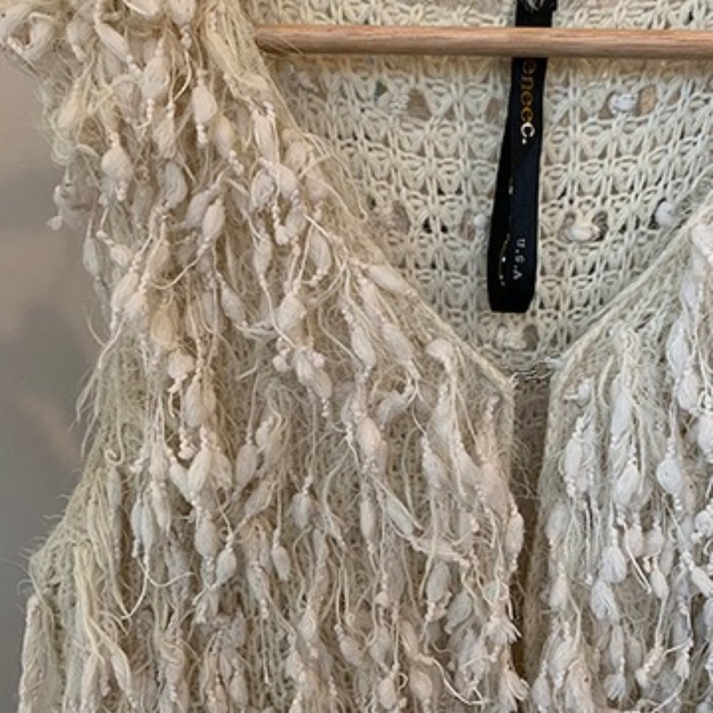 boho tassel-y textured vest